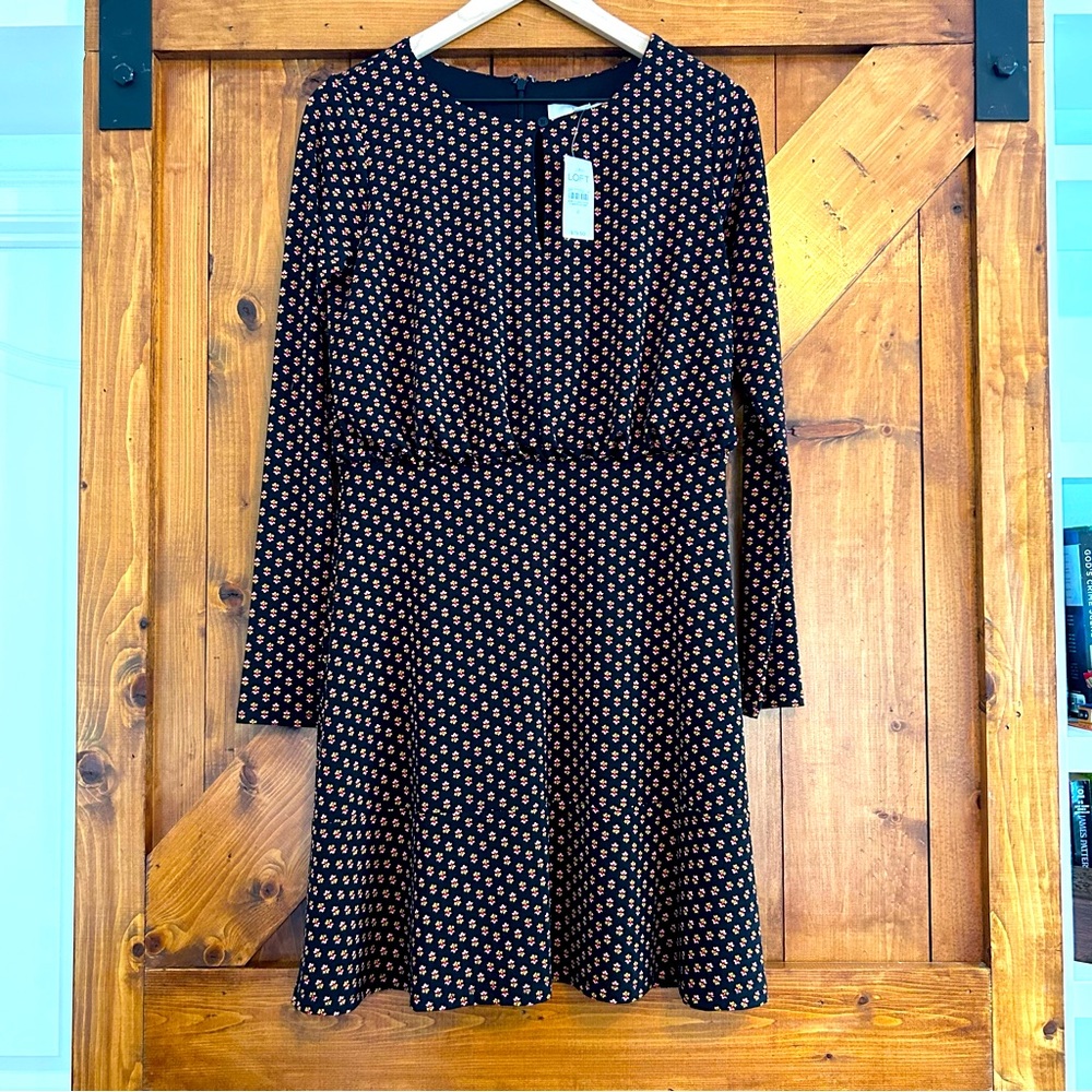 LOFT Ann Taylor NWT 2 $79 Floral Keyhole Dress